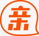 双十二淘宝亲亲节亲字橙色LOGO图标图标