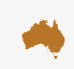 卡通简洁扁平化澳大利亚地图矢量图素材