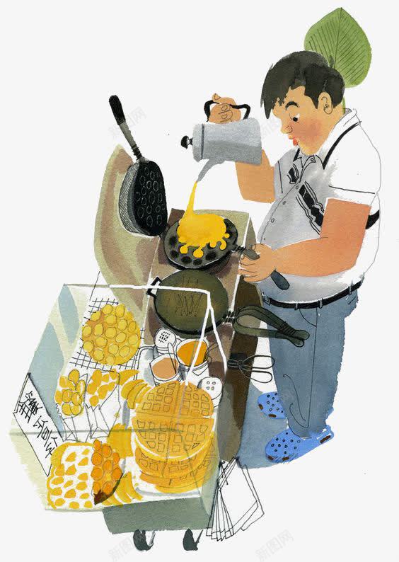 做饭的人png免抠素材_新图网 https://ixintu.com 做饭 插画 烹饪 男孩 美食制作过程 鸡蛋仔