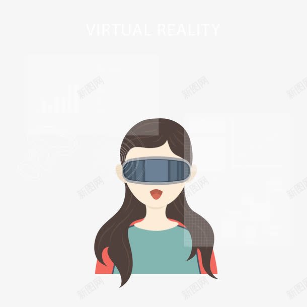 扁平VR场景图png免抠素材_新图网 https://ixintu.com VR 女孩 虚拟现实