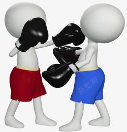武士格斗打拳击的2个人高清图片