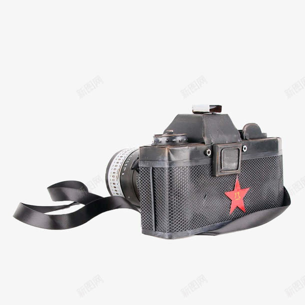 红星照相机png免抠素材_新图网 https://ixintu.com 五角星 复古照相机 摄影 摆件 科技 装饰 金属