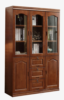 玻璃门储物组合中式实木组合柜书柜高清图片