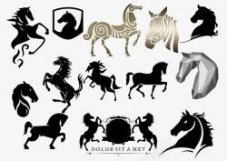 各种形态的马各种形态的马剪影高清图片