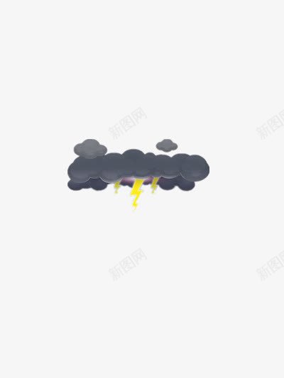 暴雨预警图标png_新图网 https://ixintu.com 下雨 乌云 打雷 暴雨预警 灰色 闪电 黑色