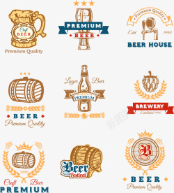 酒桶logo手绘啤酒图标矢量图高清图片