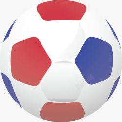 卡通足球运动红蓝五边形足球图案矢量图素材