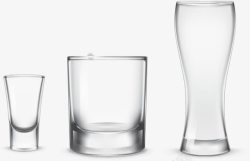 三个玻璃杯手绘玻璃杯高清图片