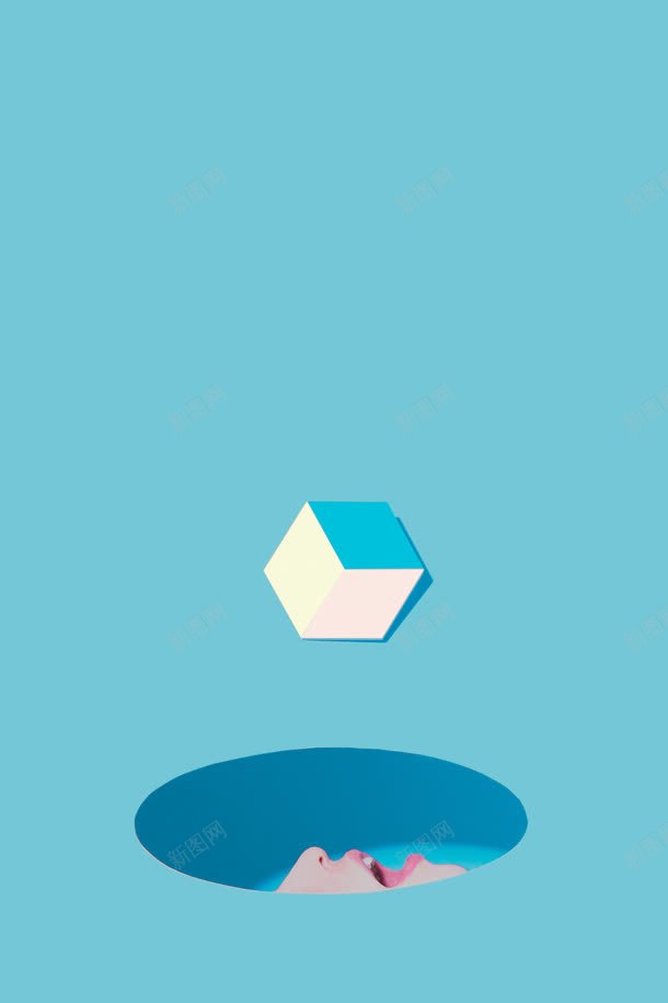 蓝色背景前的方块人嘴jpg设计背景_新图网 https://ixintu.com 方块 背景 蓝色