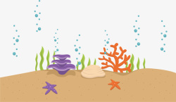 海底海滩珊瑚水草素材