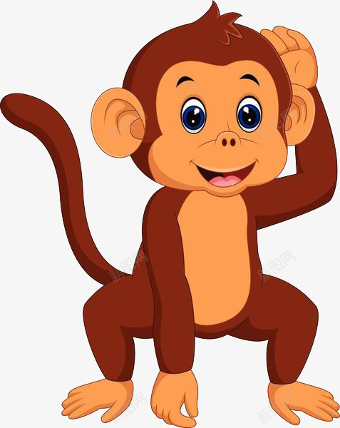 摸后脑勺的猴子png免抠素材_新图网 https://ixintu.com 动物 哺乳动物 摸后脑勺 有尾巴 活动灵活 爱吃香蕉 猴子 猴子尾巴 略像人 身上有毛