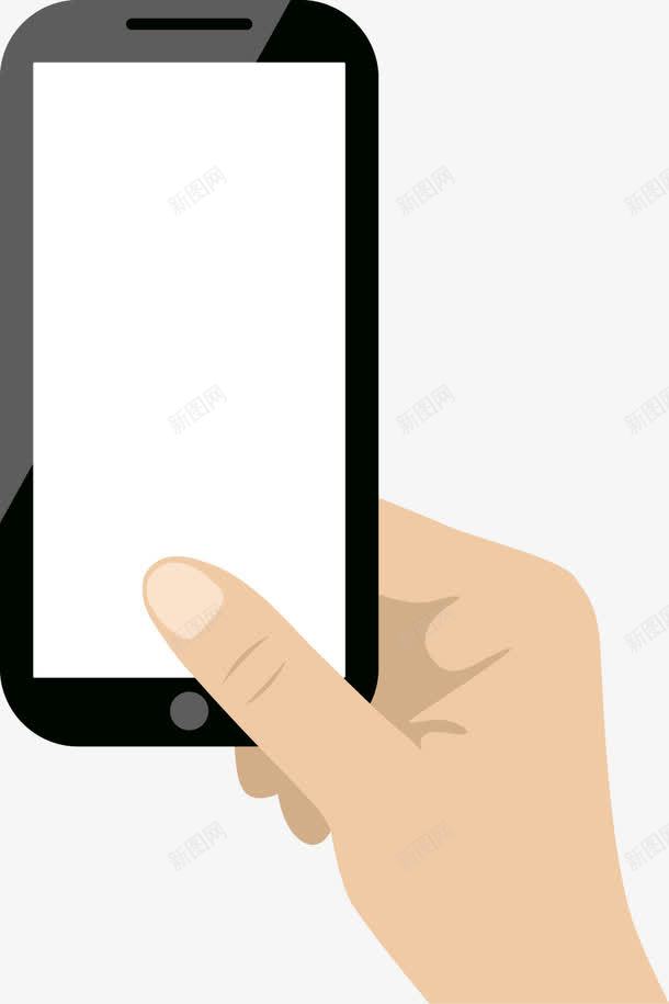手拿手机png免抠素材_新图网 https://ixintu.com 扁平化 手持 手机 智能机
