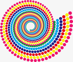 彩色螺旋花纹图矢量图素材