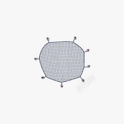 卡通渔网捕鱼渔具素材