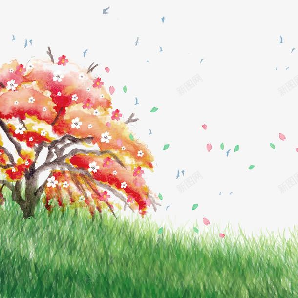 美丽的景观树和春风png免抠素材_新图网 https://ixintu.com 春风 景观 树 水彩 清风徐来 矢量素材 美丽