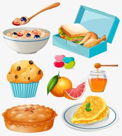 麦片早餐素材卡通食物高清图片