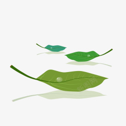 创意小绿叶藤上的瓢虫卡通树叶矢量图高清图片