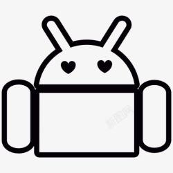 操作系统的爱Android的心脏形状的眼睛图标高清图片