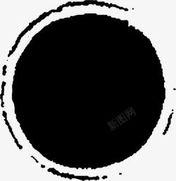 黑色印章背景黑色水墨圆形印章高清图片