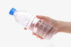 递给透明解渴手拿着的塑料瓶饮用水实高清图片