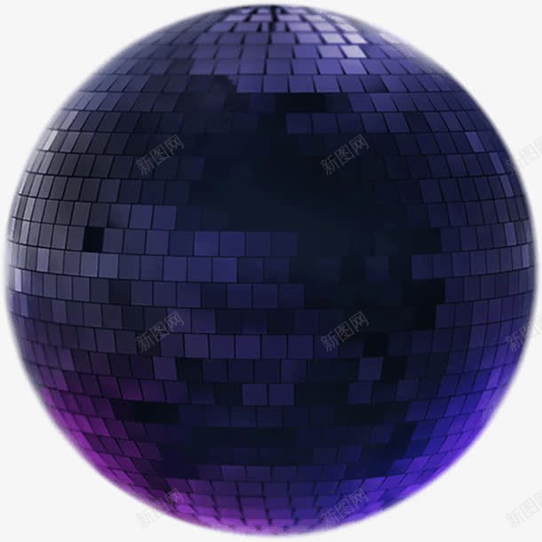 科技感玻璃球png免抠素材_新图网 https://ixintu.com 玻璃 球状 紫色 装饰图案 设计感