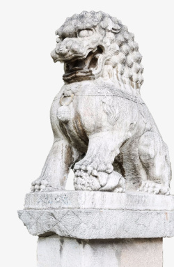 狮子雕塑免抠庄严肃穆简约装饰石狮子图高清图片