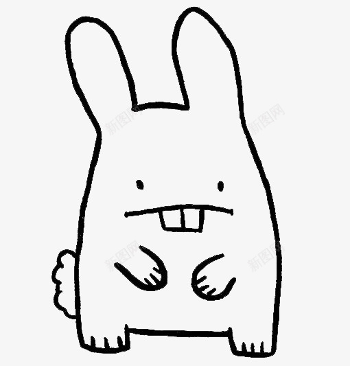 可爱的一只板牙兔png免抠素材_新图网 https://ixintu.com 兔子 兔子简笔画 兔宝宝 兔年 动物 卡通 橡皮章素材 简笔画五官素材 线稿 酷兔 黑白