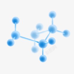 蓝色化学结构组合素材