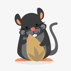 黑色的小老鼠吃瓜子仁的老鼠高清图片