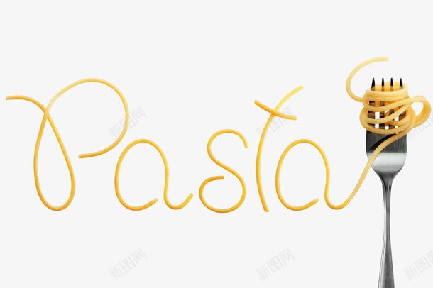 pastapng免抠素材_新图网 https://ixintu.com 创意广告 卷着 叉子 美食 英文 面条 面食 食物 餐饮美食