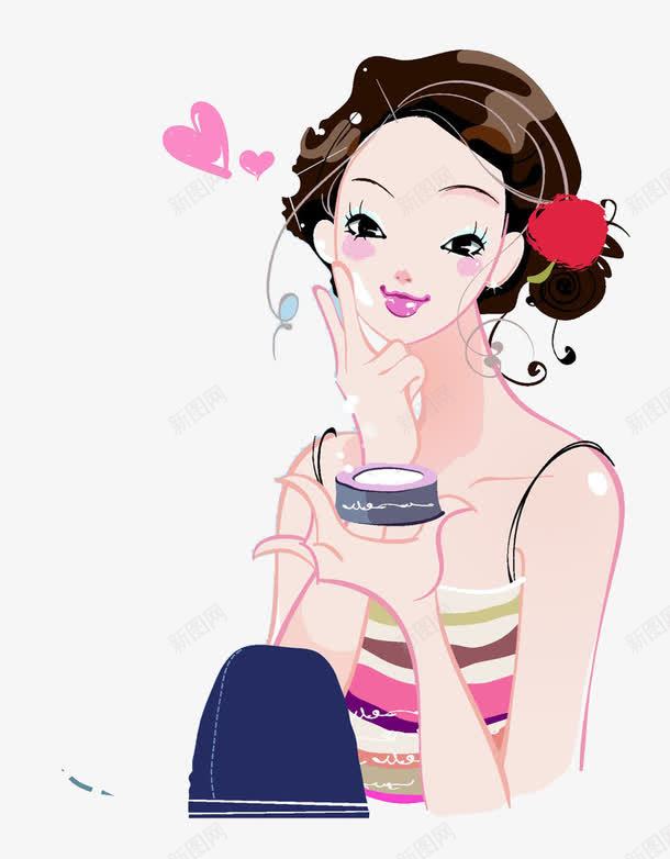 卡通女孩png免抠素材_新图网 https://ixintu.com 化妆 护肤 敷 睡眠面膜 美容 美白