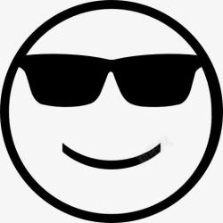 山楂Emoji填补微笑的脸带着墨镜图标高清图片