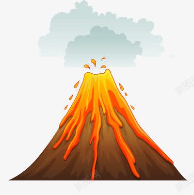 正在活动的火山png免抠素材_新图网 https://ixintu.com 岩浆 岩浆爆炸 火山手绘 火山灰 熔岩