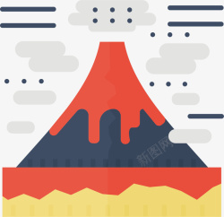 喷发的火山爆发卡通矢量图高清图片