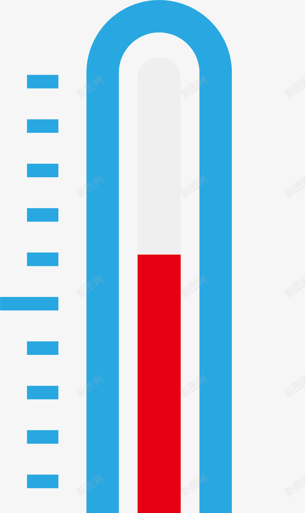 蓝色边框卡通温度计png免抠素材_新图网 https://ixintu.com 卡通风格 扁平风格 温度计 矢量温度计 蓝色 计量 边框