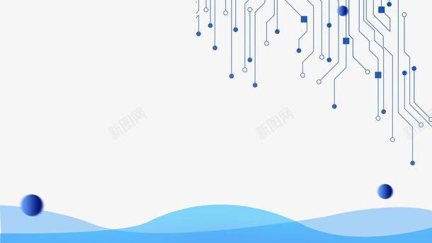 科技元素电路线圆球色块png免抠素材_新图网 https://ixintu.com 圆球 电路线 科技元素 色块
