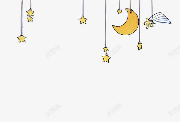 可爱星星月亮装饰png免抠素材_新图网 https://ixintu.com 可爱 星星 月亮 装饰
