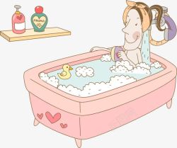 沐浴的女人浴缸里泡澡的人高清图片