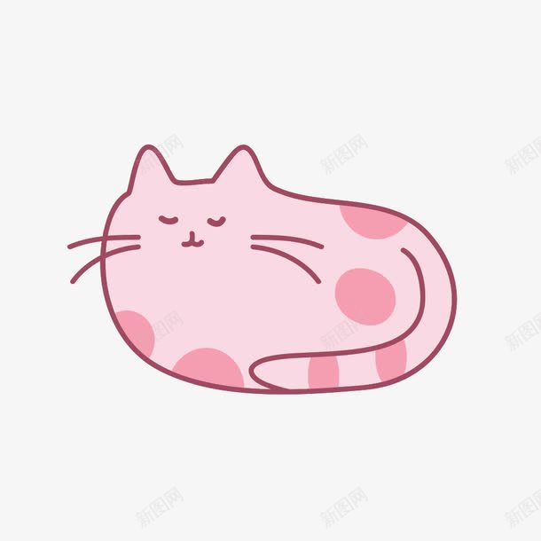 粉色卡通猫咪png免抠素材_新图网 https://ixintu.com 卡通 可爱 尾巴 手绘 猫咪 眼睛 简图 粉色的 胡须