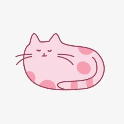 手绘胡须粉色卡通猫咪高清图片