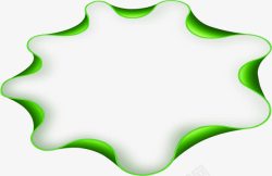 绿色带子多边形边框装饰素材