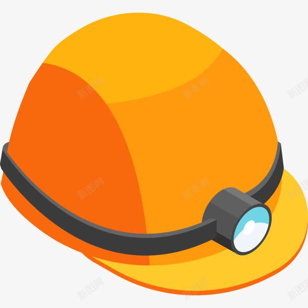 煤矿工作帽png免抠素材_新图网 https://ixintu.com 一顶 卡通 安全帽 帽子 手绘 灰色 电灯 黄色