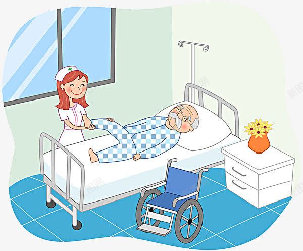 腿部按摩png免抠素材_新图网 https://ixintu.com 卡通手绘 护士 教育 病号服 病床 积极向上 装饰