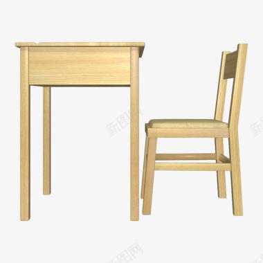 手绘木质课堂桌椅图标图标
