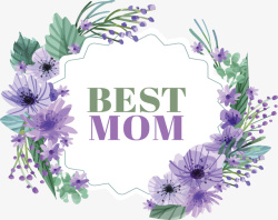 紫色的水最好的妈妈紫色花藤矢量图高清图片