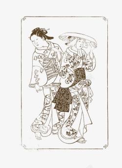 日本浮世绘古代妇女素材