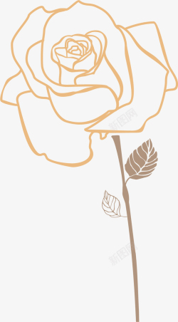 玫瑰线描图线稿玫瑰花矢量图高清图片