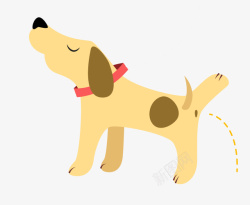 小狗免扣PNG图正在撒尿的小黄狗高清图片