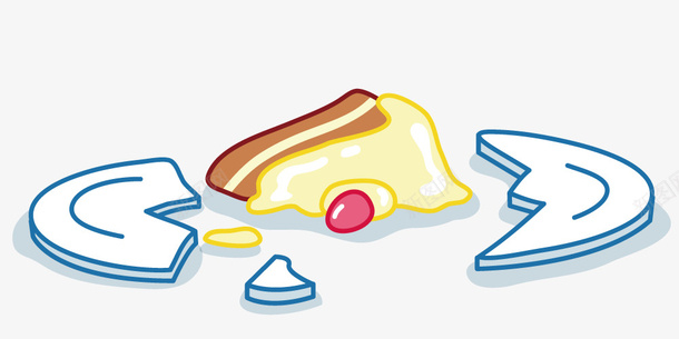 打碎了的蛋糕矢量图ai免抠素材_新图网 https://ixintu.com 卡通 甜品 矢量元素 蛋糕 食物 矢量图