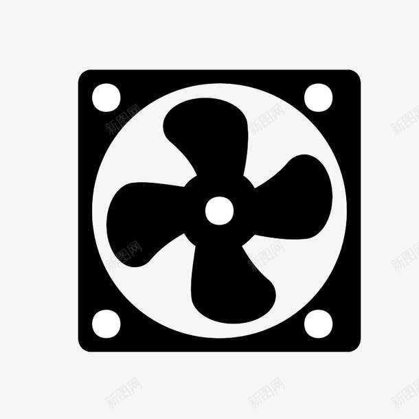 黑色简单卡通排气扇图标png_新图网 https://ixintu.com 卡通 图标 手绘 换气扇 排气扇 排风 排风扇 电器 风扇